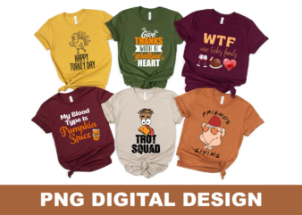 Happy Turkey Day Thanksgiving PNG Sublimation Design
