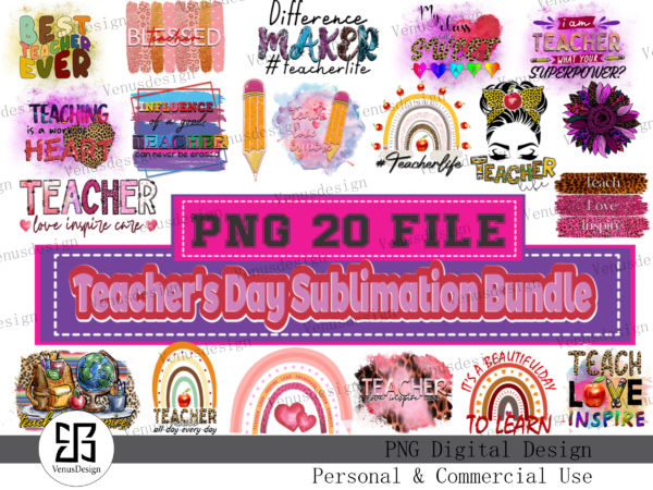 Teacher’s day sublimation bundle t shirt designs for sale