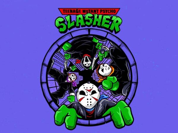 Four slashers t shirt graphic design