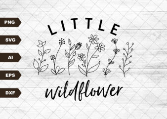 Little Wild Flower Svg file, EPS file PNG file JPG file, Instant Digital Download, Cricut Cut File, Svg File for Cricut, Cuttable File