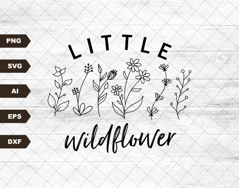 Little Wild Flower Svg file, EPS file PNG file JPG file, Instant Digital Download, Cricut Cut File, Svg File for Cricut, Cuttable File