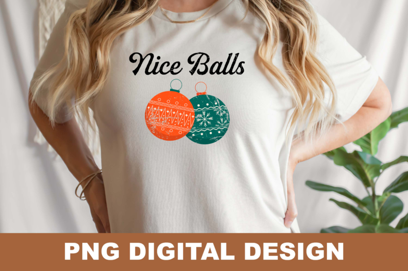 Christmas Balls Tinsel Tits PNG Sublimation Design