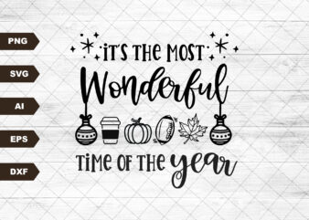 The Most Wonderful Time of The Year Svg file, Svg Files For Cricut, 24oz Venti Cold Cup Design, EPS file, svg file, JPG file Download