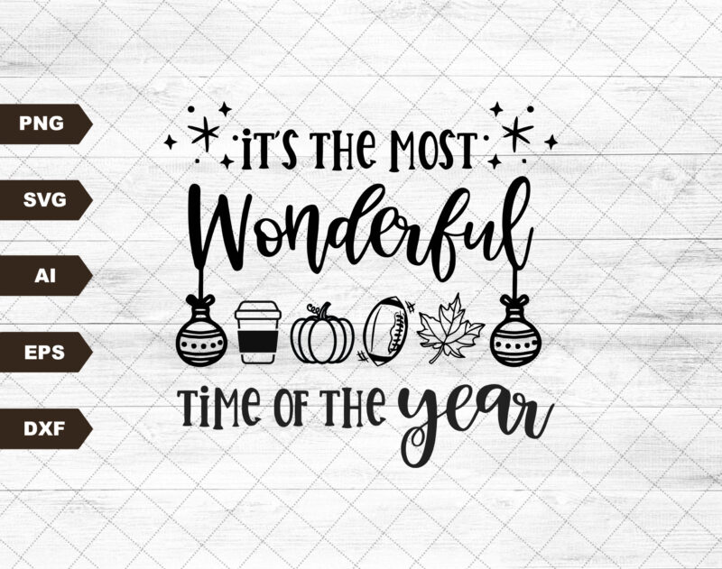 The Most Wonderful Time of The Year Svg file, Svg Files For Cricut, 24oz Venti Cold Cup Design, EPS file, svg file, JPG file Download