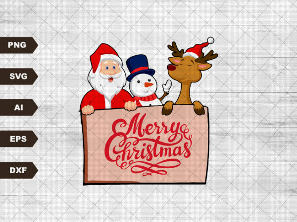 Merry christmas png, santa claus svg, reindeer, snowman, holiday winter svg, retro christmas, christmas shirt design, sublimation file