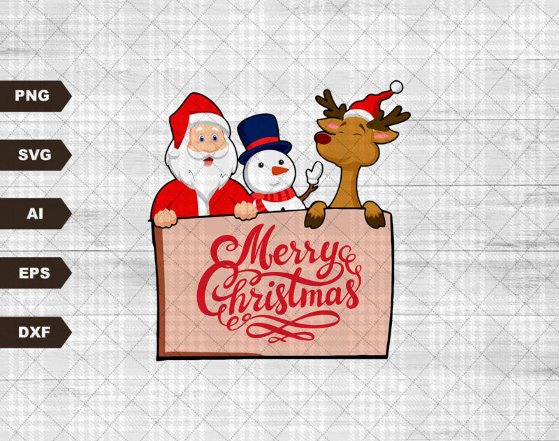 Merry Christmas Png, Santa Claus svg, Reindeer, Snowman, Holiday Winter svg, Retro Christmas, Christmas Shirt Design, Sublimation File