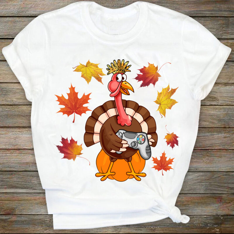 Thanksgiving Gaming Turkey Gamer Fall Autumn Holiday Pumpkin svg, Turkey Day svg, Fall, svg Files For Sublimation, Only svg