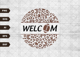 Football Welcome Svg file, Svg Files For Cricut, 24oz Venti Cold Cup Design, EPS file, svg file, JPG file Download