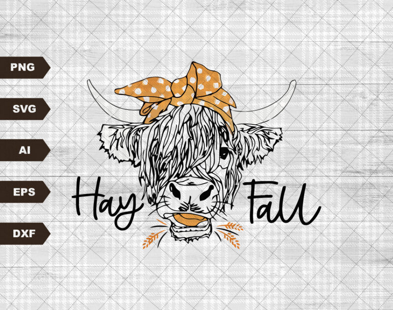 Hay Fall Cow Svg file, Svg Files For Cricut, 24oz Venti Cold Cup Design, EPS file, svg file, JPG file Download