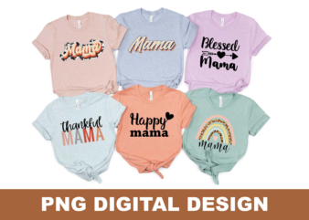 Blessed Mama Rainbow PNG Sublimation Design