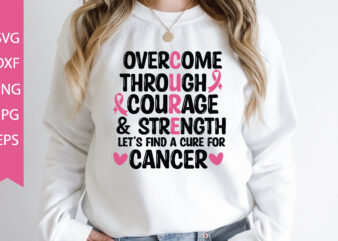 overcome through courage & strength let’s find a cure for cancer