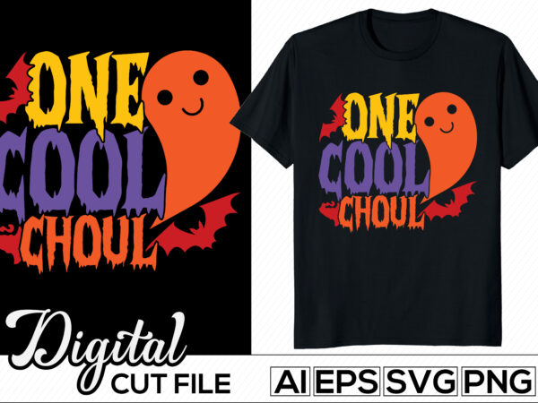 One cool choul typography halloween day design, best friends gift ideas halloween season tee graphic