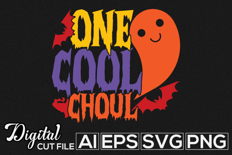 one cool choul typography halloween day design, best friends gift ideas halloween season tee graphic