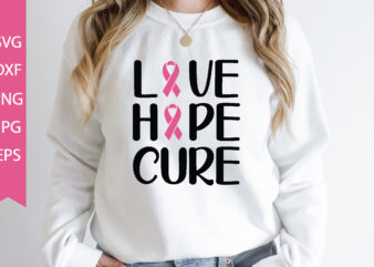 love hope cure t shirt vector graphic