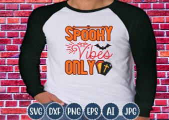 Halloween T-shirt Design, Spooky Vibes Only, Matching Family Halloween Outfits, Girl’s Boy’s Halloween Shirt,