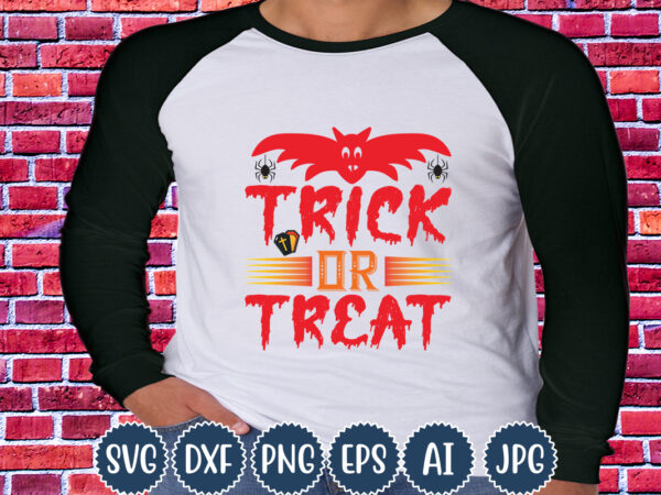 Halloween t-shirt design, trick or treat, matching family halloween outfits, girl’s boy’s halloween shirt,