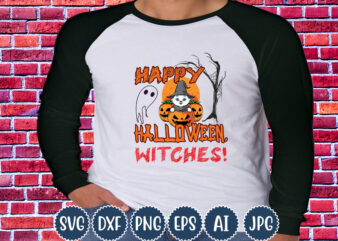 Halloween T-shirt Design, Happy Halloween, Witches!, Matching Family Halloween Outfits, Girl’s Boy’s Halloween Shirt,