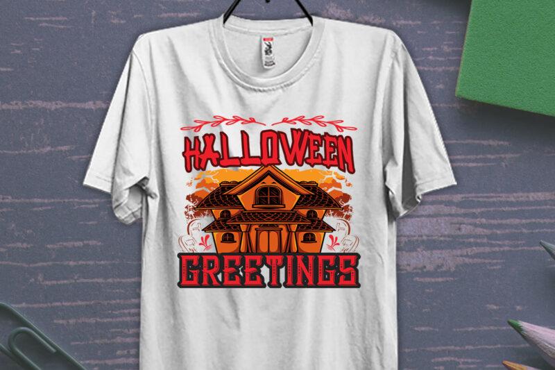 Halloween Greetings Halloween T-shirt Design