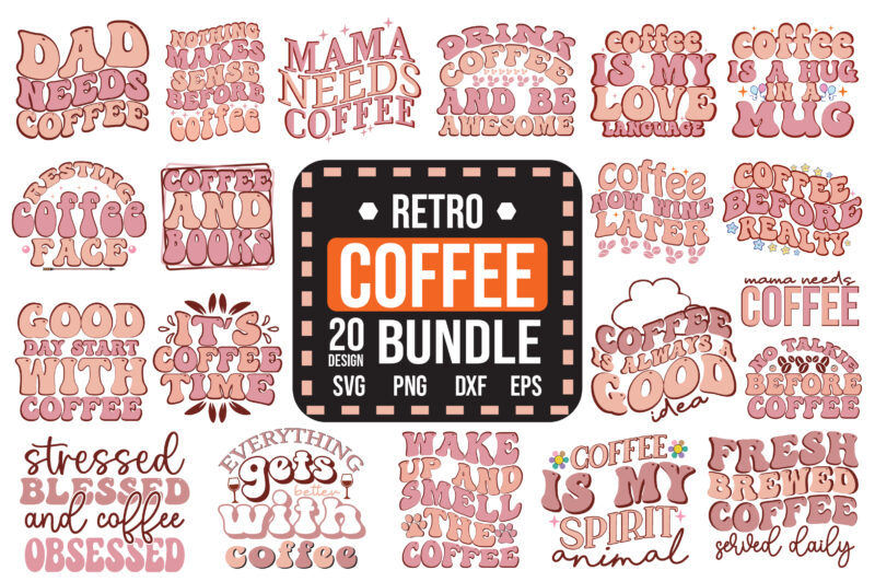 Retro Coffee Svg Design Bundle