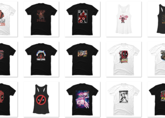 22 deadpool png t-shirt designs bundle for commercial use part 2