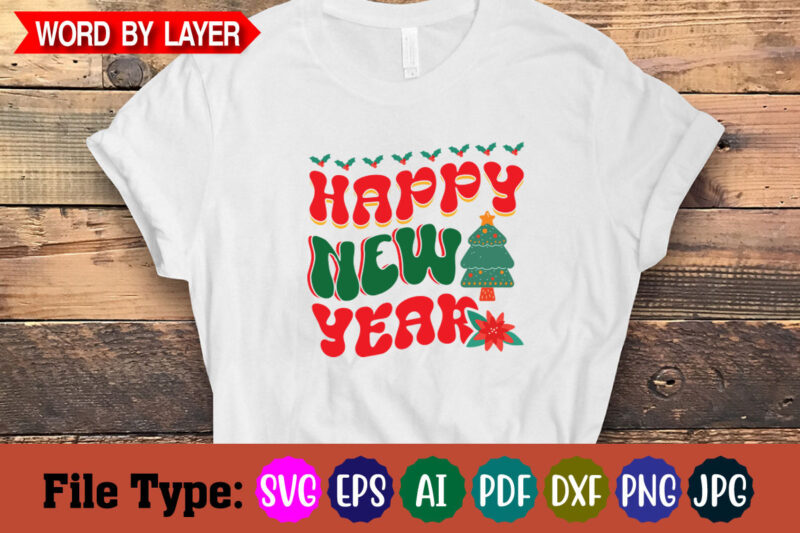 happy new year -svg cut file