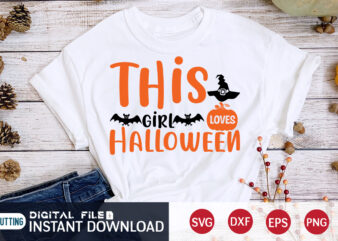 This Girl Loves Halloween Shirt t shirt designs for sale