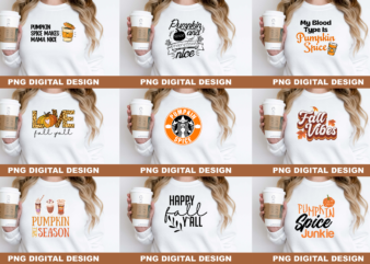 Love Fall Pumpkin Spice Season PNG Sublimation Design