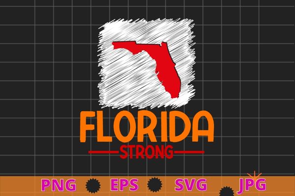 Florida strong florida map united state T-shirt design svg