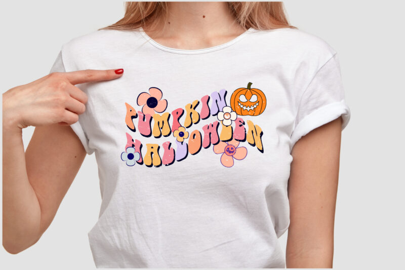 Happy Halloween t-shirt design template easy to print all-purpose for man, women, and children