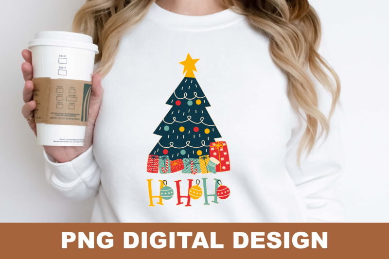 Merry Christmas Ho Ho Ho PNG Sublimation Design