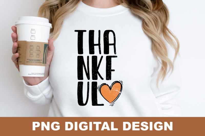 Thankful Fall Pumpkin PNG Sublimation Design