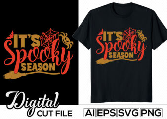 it’s spooky season, halloween spooky shirt, halloween autumn silhouette lettering quote