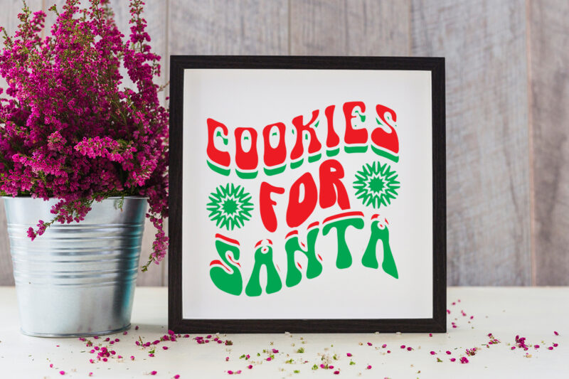 Cookies For Santa Retro SVG