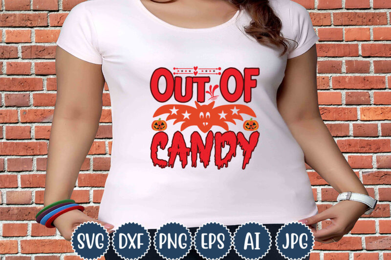 Halloween T-shirt Design, Out Of Candy, Matching Family Halloween Outfits, Girl’s Boy’s Halloween Shirt,