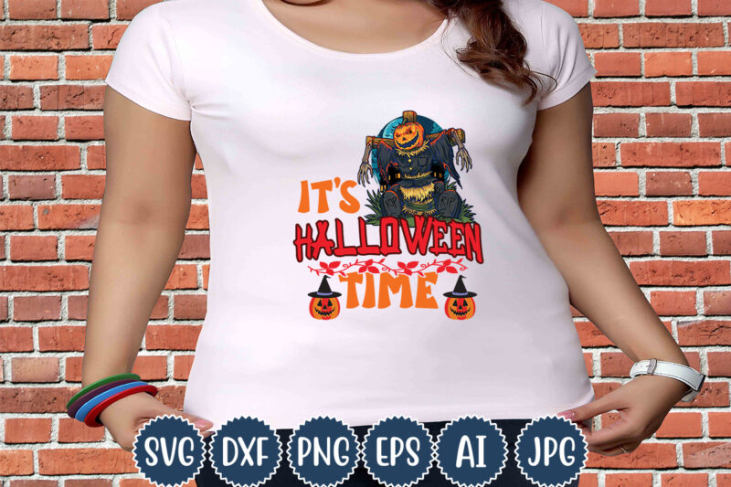 Halloween T-shirt Design, It’s Halloween Time, Matching Family Halloween Outfits, Girl’s Boy’s Halloween Shirt,