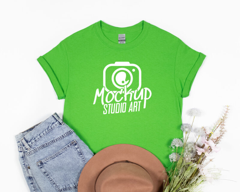 Gildan 5000, T-shirt Mockups, Flat Lay Mockup, 45 Mockups