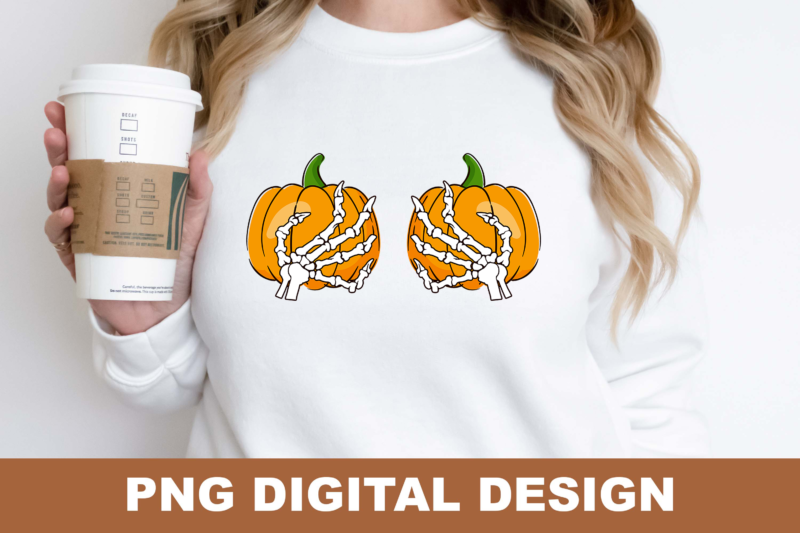 Halloween Skeleton Dance Pumpkin Tits PNG Sublimation Design