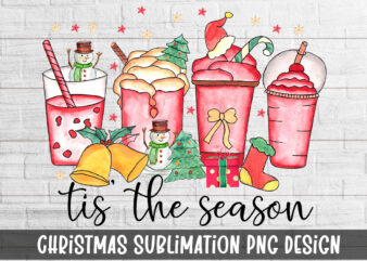 Tis’ the Season Christmas Coffee Sublimation t shirt designs for sale