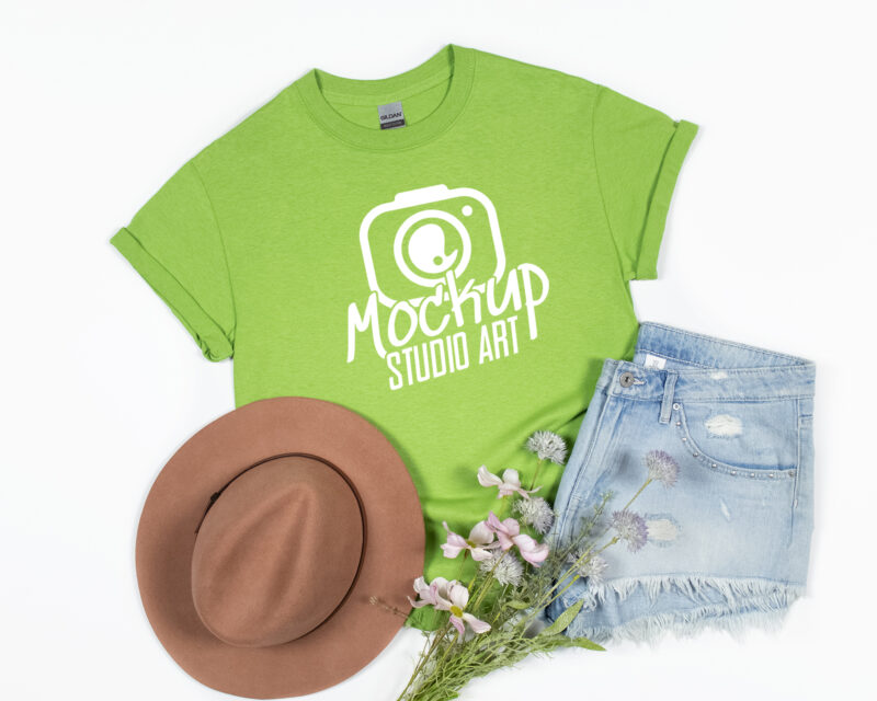 Gildan 5000, T-shirt Mockups, Flat Lay Mockup, 47 Mockups