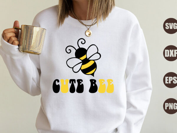 Cute bee t shirt vector file