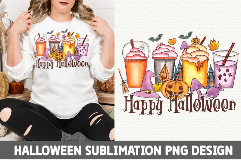 Happy Halloween coffee Sublimation