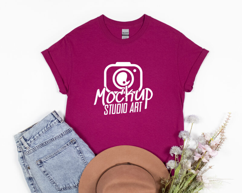 Gildan 5000, T-shirt Mockups, Flat Lay Mockup, 45 Mockups