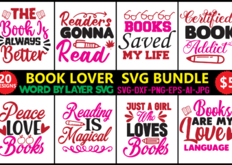 Book Lover SVG Bundle, Book SVG, Reading SVG Bundle, Book Quotes, Library Svg, Png Dxf Pdf, Cut Files for Cricut, Silhouette,Book Lover Svg Bundle, Bookish Svg, Reading Svg, Svg Bundle, t shirt template