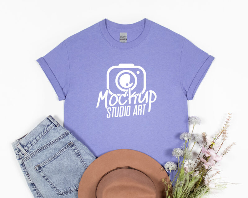 Gildan 5000, T-shirt Mockups, Flat Lay Mockup, 45 Mockups