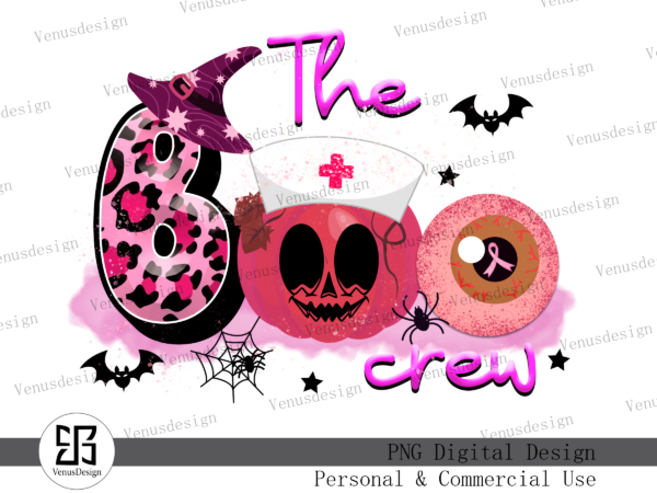 The boo crew halloween sublimation t shirt designs for sale