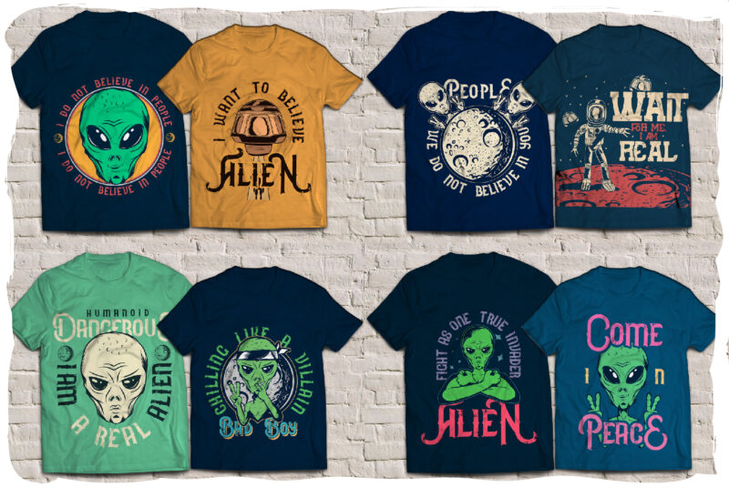 Alien BUNDLE t-shirt designs!
