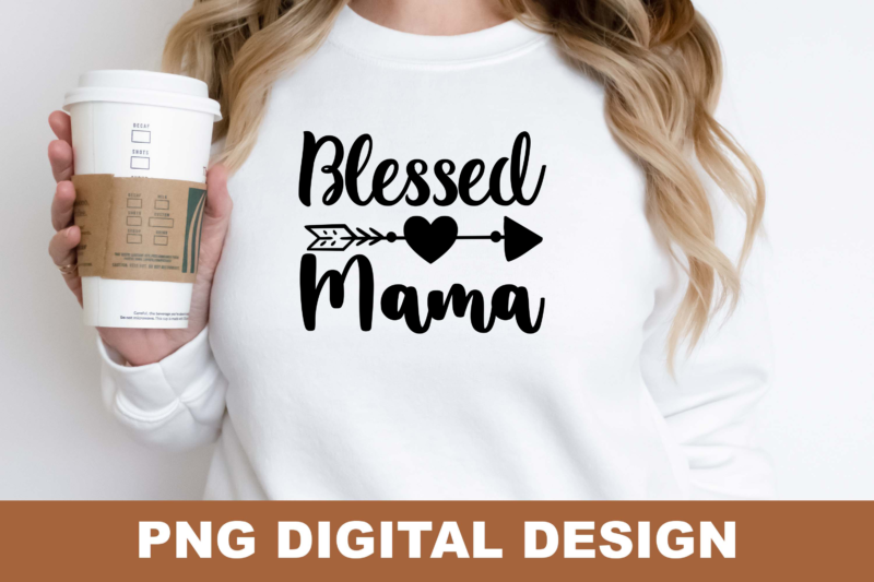 Blessed Mama Rainbow PNG Sublimation Design