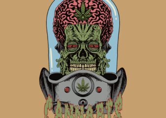 Alien cannabis t shirt vector