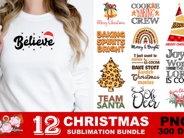 Merry christmas believe png sublimation design