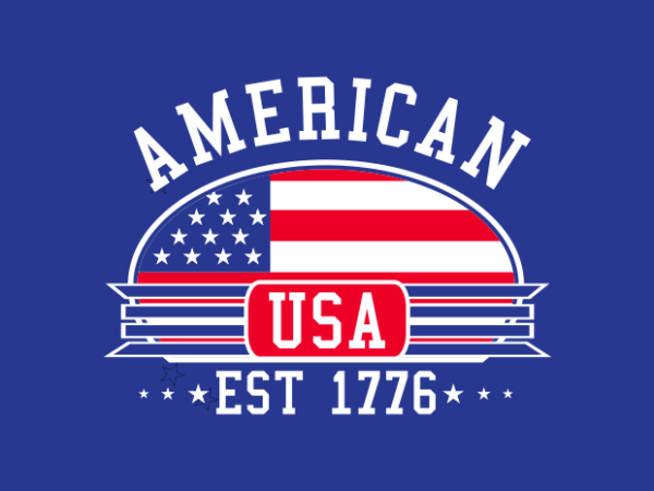 American badge blue t shirt vector